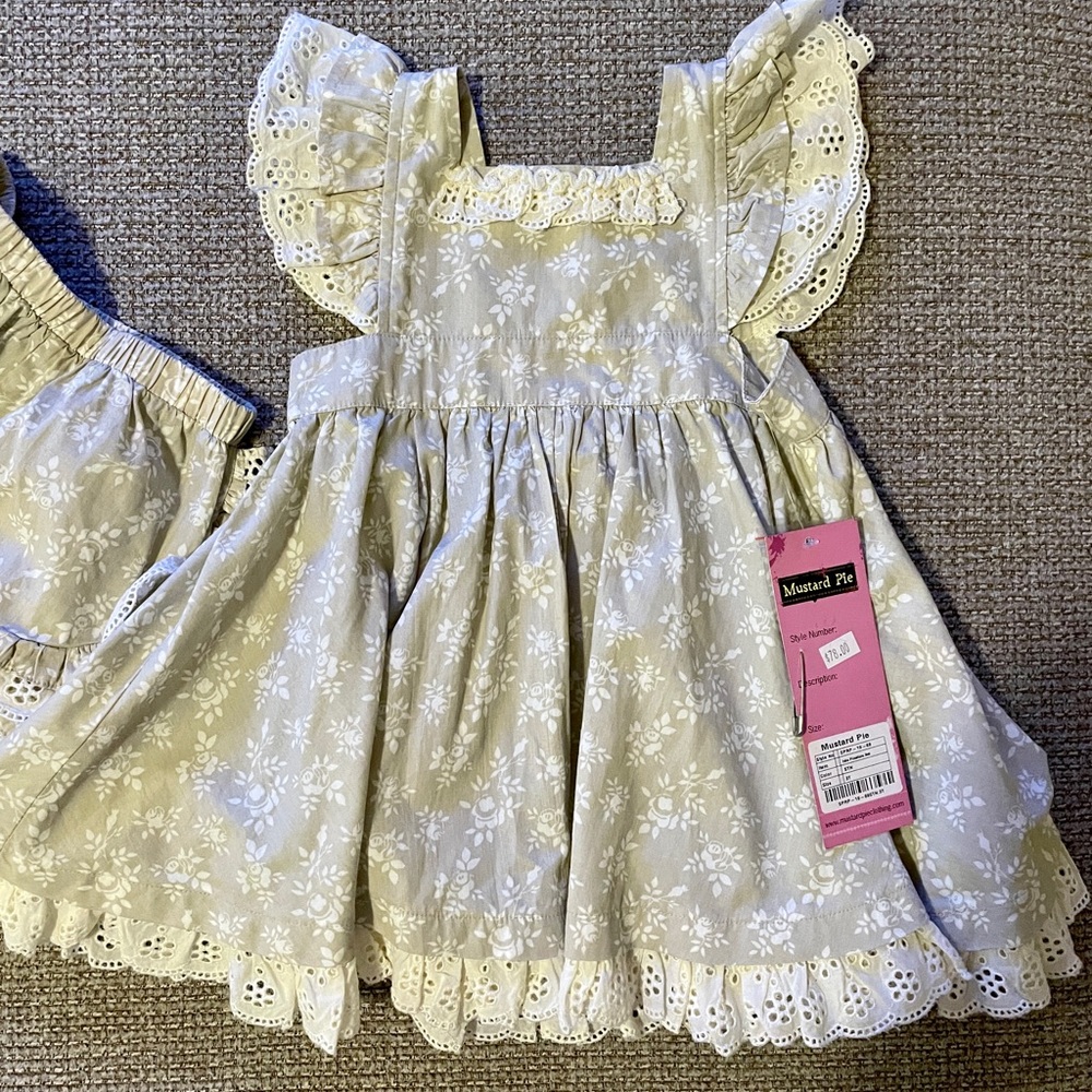 Mustard Pie Isla Pinafore Set 3T NWT